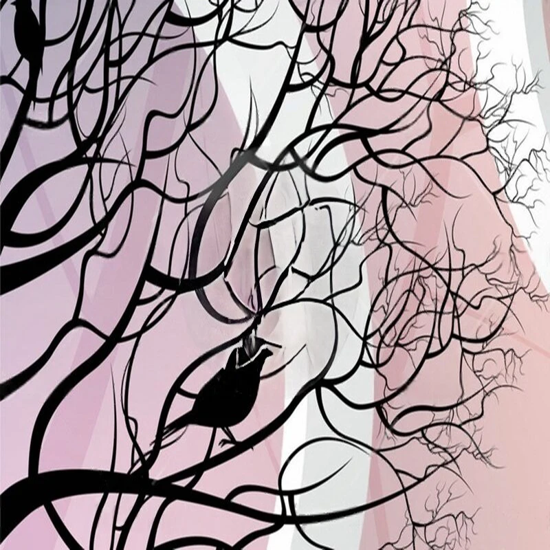 

MU9057 Modern, fashionable and beautiful 3D abstract tree bird color TV home decoration background wall PAPER