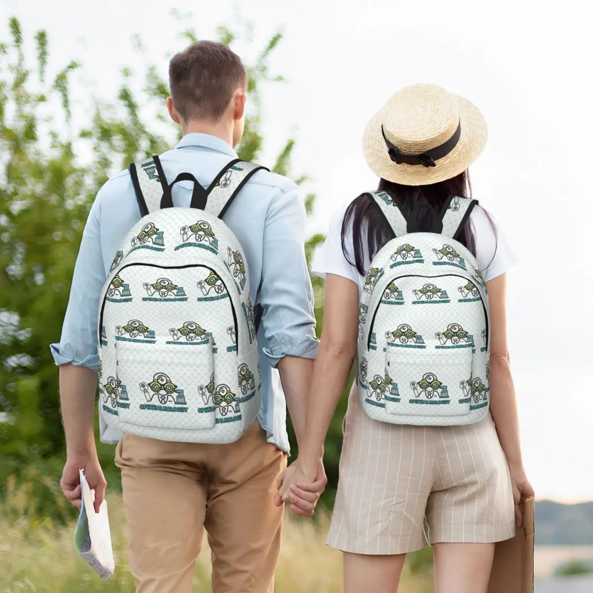 Ophthalmologist With Instrument,brafdesign Backpack Student BookBag Kids School Bag Laptop Shoulder Bags for Boys Girls