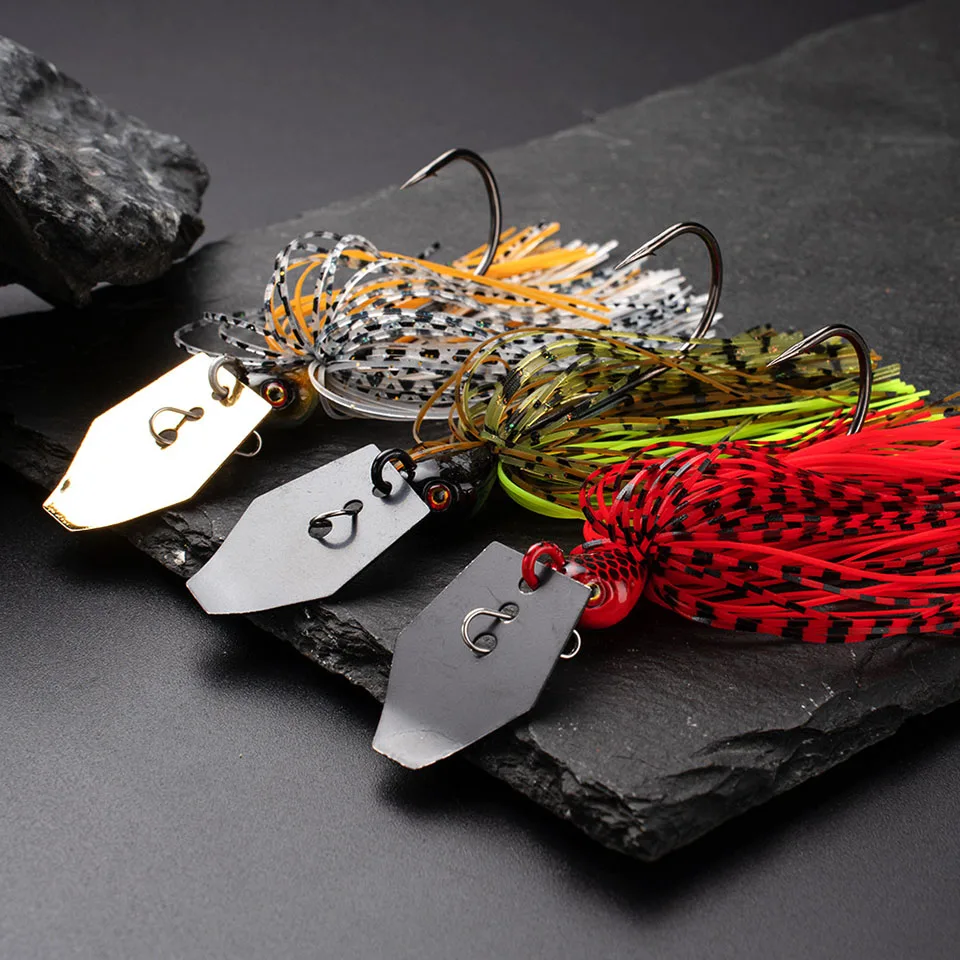 Obk Fish-Leurre de pêche Chatter, Spinner Bait, Blade Jig Dancer, Buzzbait, WobJeff Chatterbait, Bass, Pike Walleye, 14g, 18g