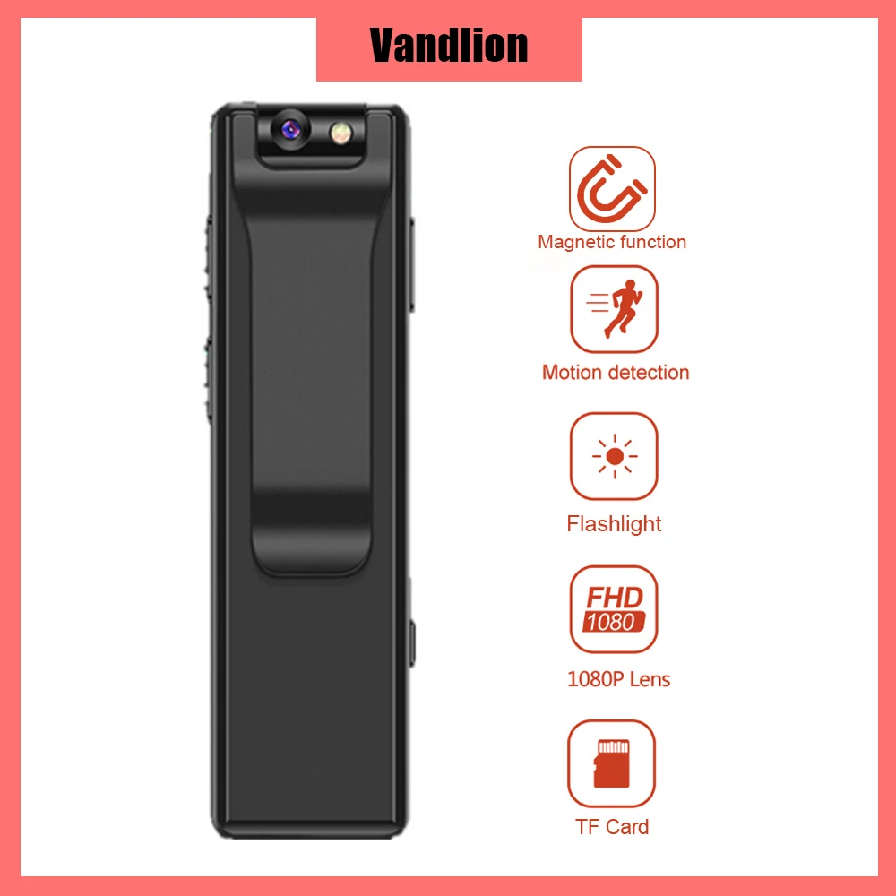 Vandlion A3 Magnetic Mini Mounted Camera Motion Detection HD 1080P Loop Recording with Flashlight 1100mA Webcam for Home