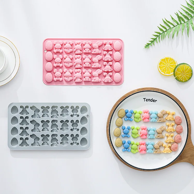 

27-hole Bunny Eggs Easter Theme Silicone Mold Fondant Candy Chocolate Mould 3d Rabbit Epoxy Resin Mold Cake Decorating Tools