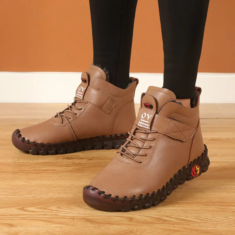 

2023 sneakers women shoe platform loafers lace up leather flat slip-On new spring casual plus size 36-43 mom shoe mujer zapatos