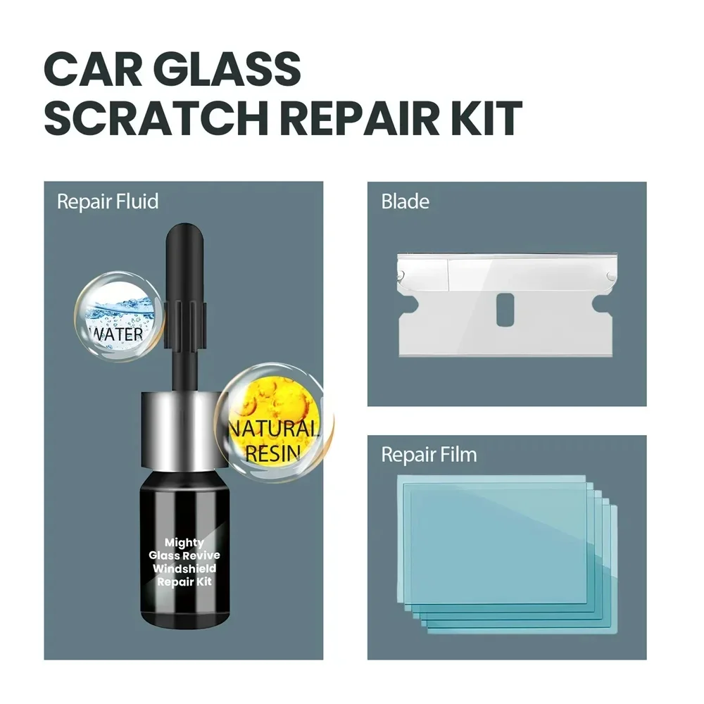 Car Glass Scratch Repair Fluid Agent Set Windscreen Window Glass Nano Scratch Crack CrackResin Repair Agent Tools Auto Accessory