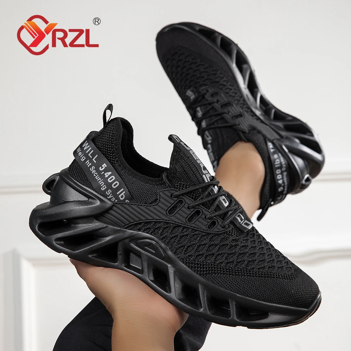 

YRZL Running Shoes Men Women Sneakers Casual Sports Shoes Breathable Comfortable Tennis Black Shoes Man Sneakers Size 36-45