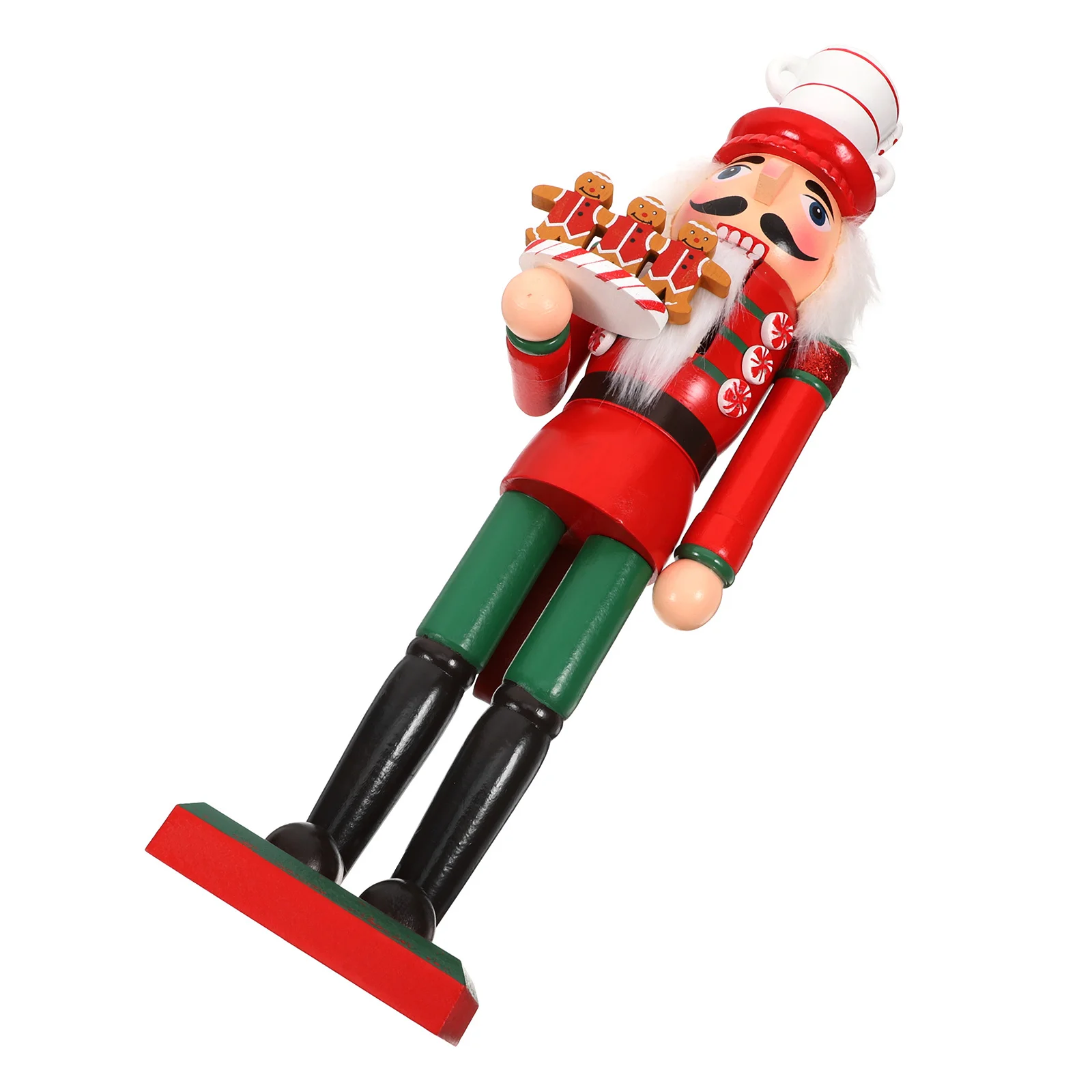 

1pc 35Cm Wooden Nutcracker Handcrafted Christmas Decoration Centerpiece Holiday Home Party Ornament Traditional Wood Nutcracker