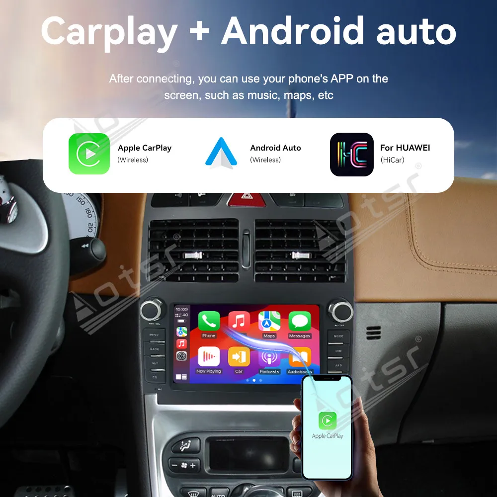 

7’’ Android 14 Carplay For Peugeot 307 2004-2013 GPS Navigation Car Radio HD Touch screen Auto Stereo Car Accessories