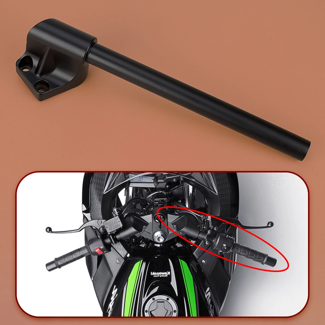 

Motorcycle Front Right Handlebar Black Fit for Kawasaki Ninja 300 300R 2013-2016 2017 EX250 250 250R 2012 2011 2010 2009 2008