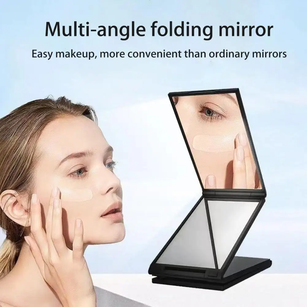 13x7cm Multi-Angle Folding Self Haircutting Mirror Head Back View 4-Way Braiding Barber 360 Degrees Portable Handheld Mirror