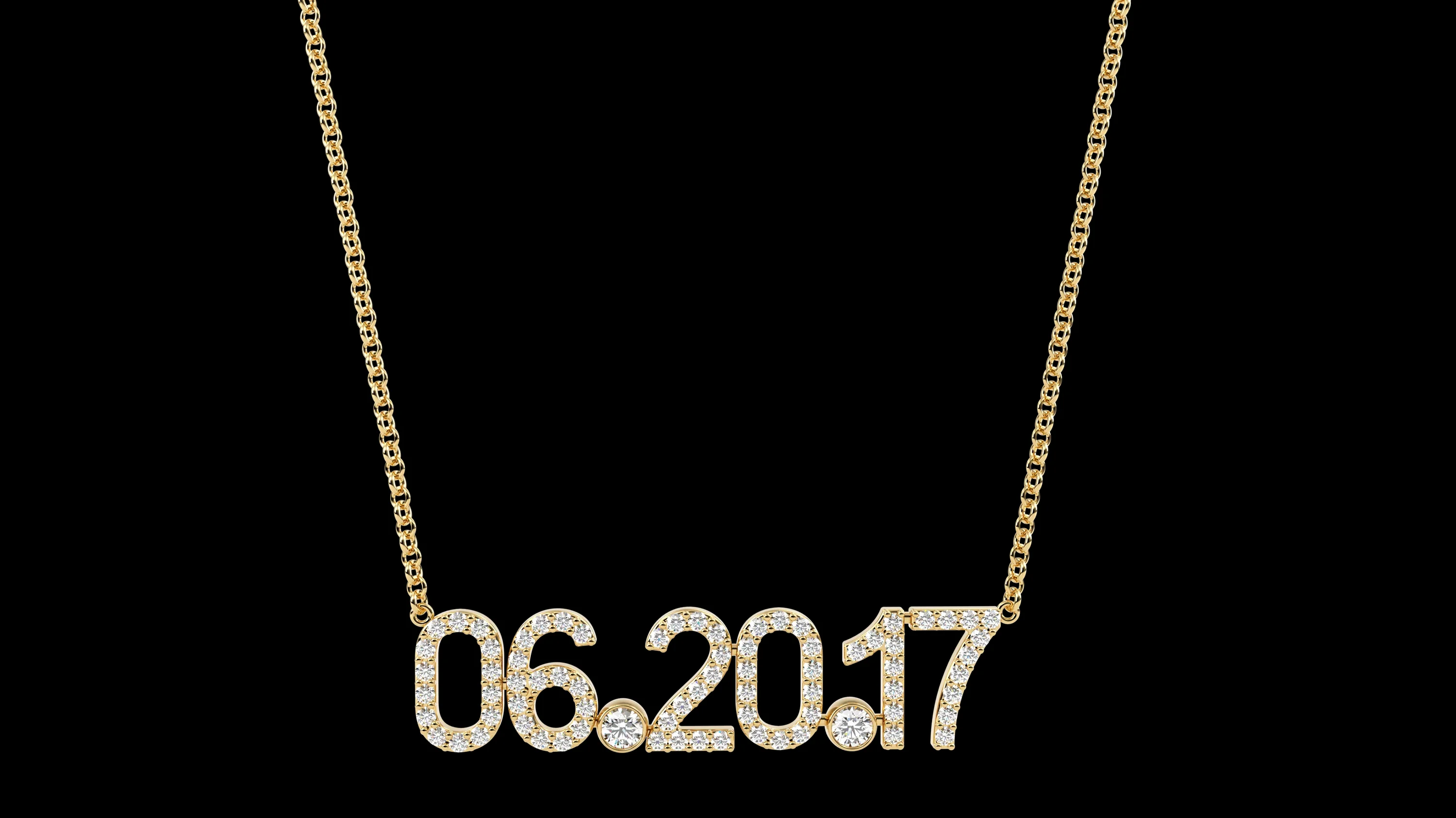 

Personalized Customized Digital Necklace Birthstone Pendant High Quality 18K Gold Plating Daily Wear Wedding Jewelry Treasure