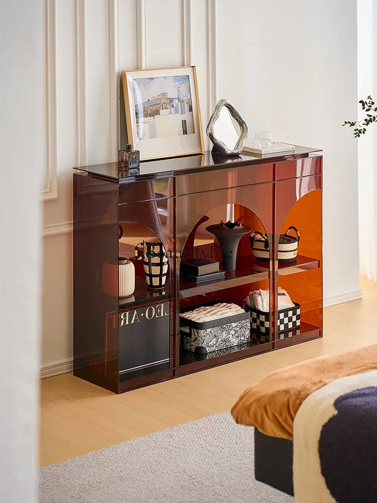 

Modern simple entrance table, living room, French side cabinet, shelf, entrance entrance table