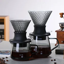 1-4 People Hand Brewed Coffee Filter Cup Glass Coffee Pot Immersion Filter Cup Coffee Set Filter Smart Cup Barista Tool