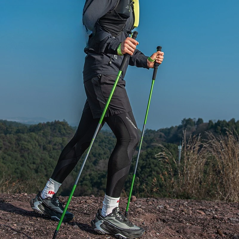 

Aluminum alloy mountaineering stick four-section folding ultra-light off-road walking stick outdoor sports