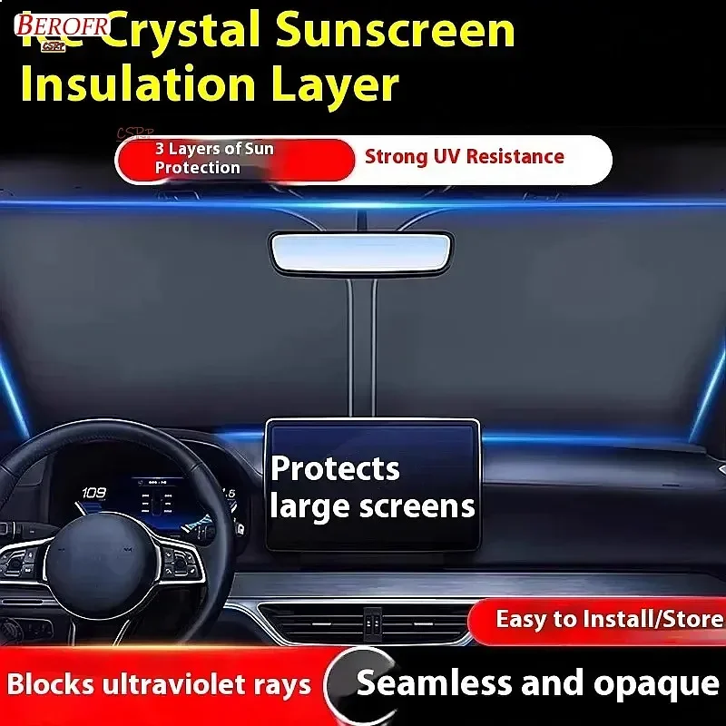 For Volkswagen Golf 2024-2026 Car Windshield Sunshade Cover Front Window Sun Shade Heat Insulation Summer Auto Accessories 3