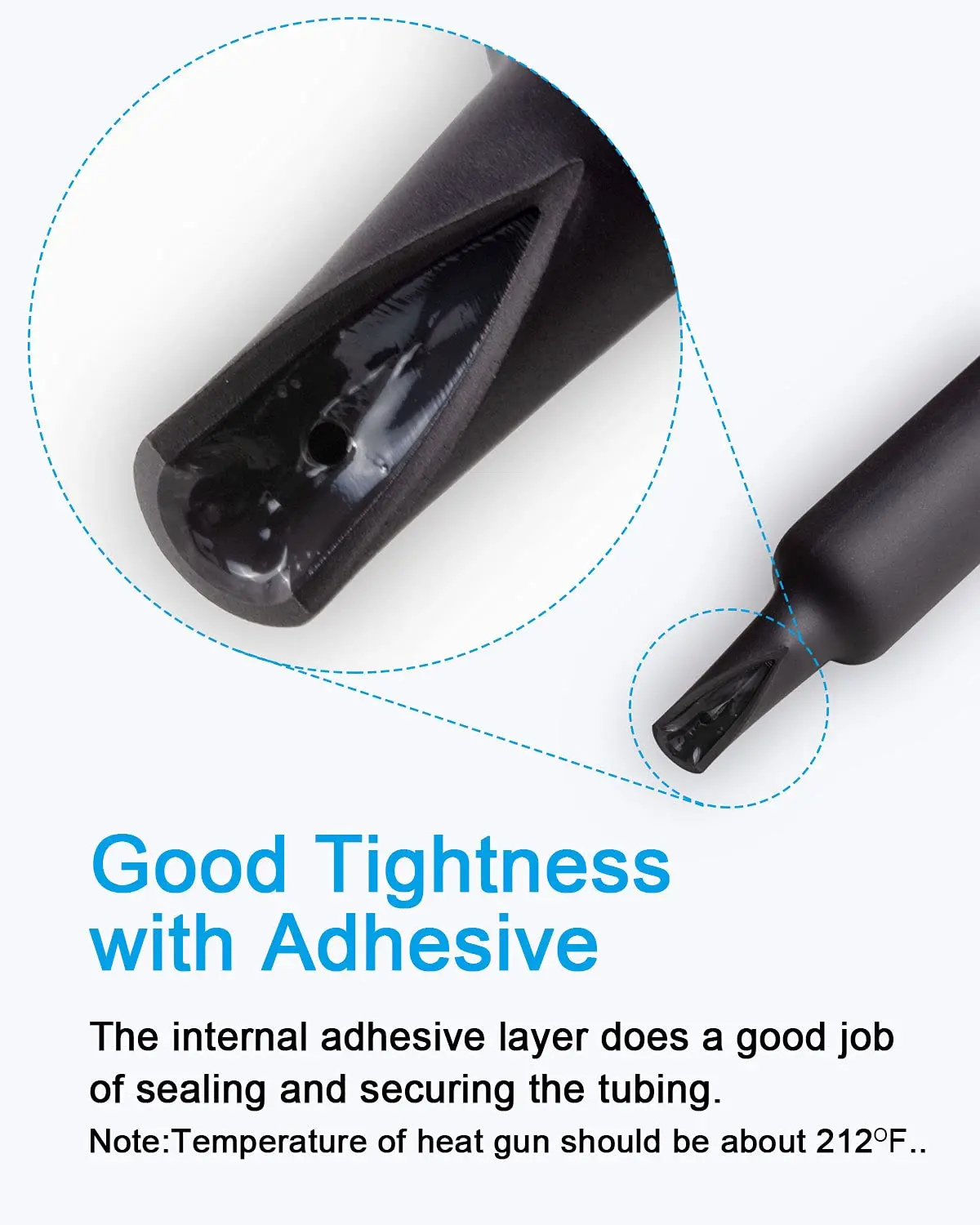 130 قطعة 3:1 مجموعة أنابيب الانكماش الحراري لاصقة مزدوجة الجدار، 6 أحجام (القطر): 1/2، 3/8، 1/4، 3/16، 1/8، 3/32 بوصة، كابل سلكي ممتاز