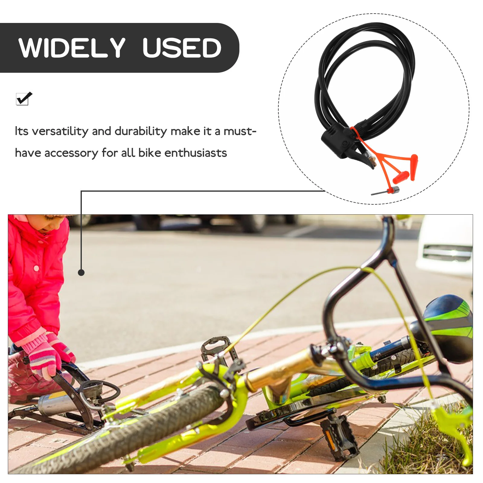 

Anti-Freeze Bike Inflator Hose Reusable Hose for Bicycle Pump Cycling Inflator Parts Connect