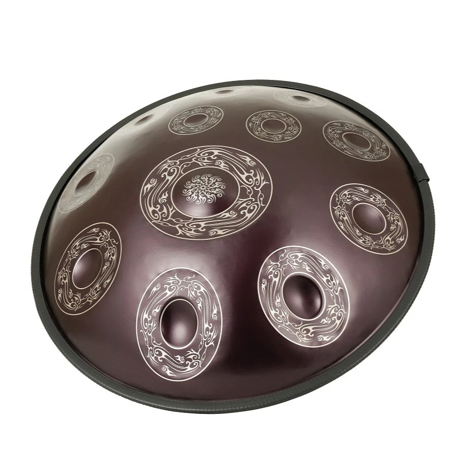 22 Inch Professional Handpan Drum 440/432Hz D Kurd 14 Notes Stainless Steel Pantam Drum Meditation Yoga Sound Healing Hand Pan