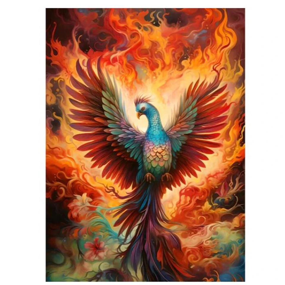 Gold Phoenix Diy Diamond Embroidery Fantasy Aniamls Full Square Round 5D Diamond Painting Mosaic Cross Stitch Home Decor G614