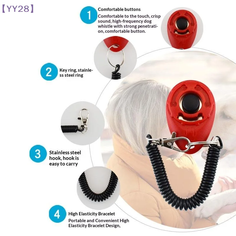 【YY28】調節可能なリストストラップ付きプラスチック製サウ - Dog Clicker Training With Wrist Strap のレビューと価格