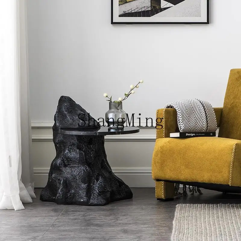 CL الإبداعية وابي سابي الرياح تقليد الحجر طاولة القهوة الصغيرة الفن الرخام الديكور حافة الجدول نموذج الغرفة