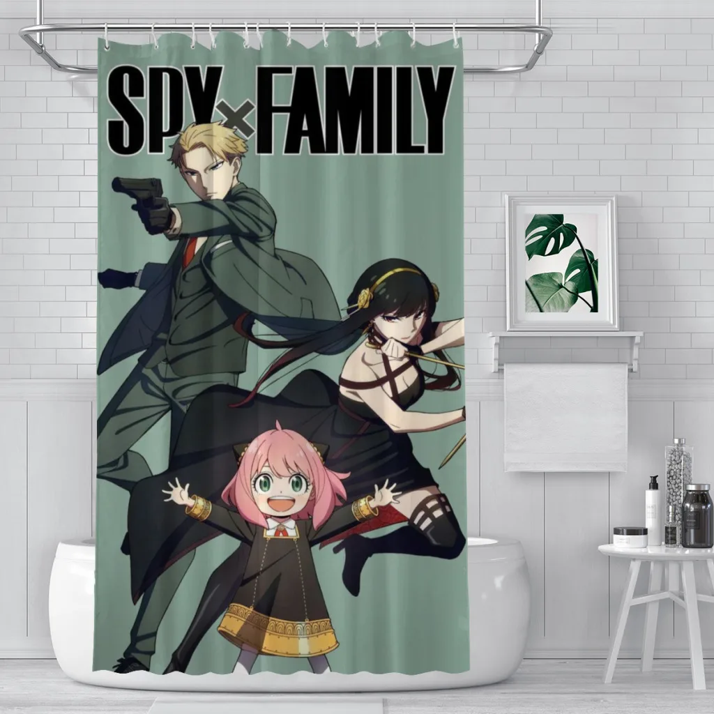 

Spy X Family Anime Shower Curtain for Bathroom Aesthetic Room Decoration