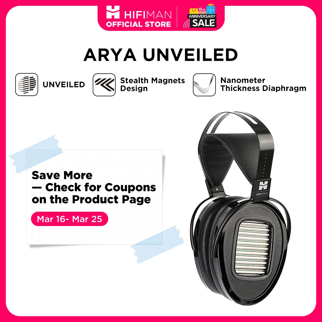 HIFIMAN Arya Unveiled Full-Size Over Ear Planar Magnetic Headphone with