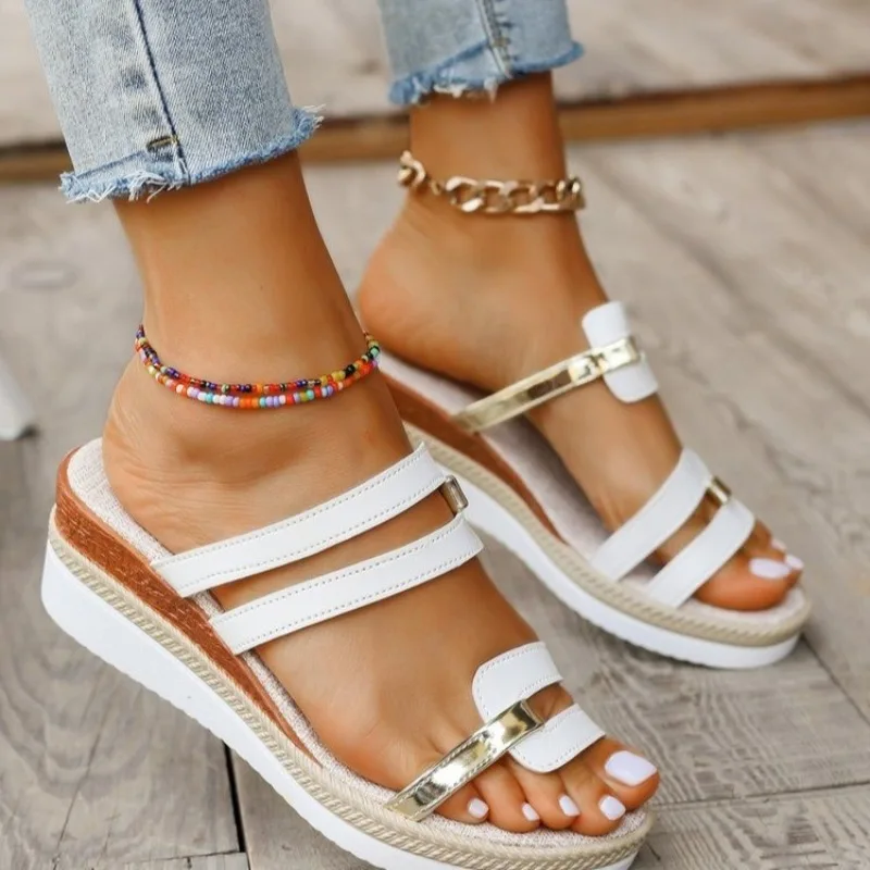 Women Wedge Slippers New Summer Platform Sandals Outdoor Beach Casual Shoes for Women Durable Luxury Slides Women 36-43