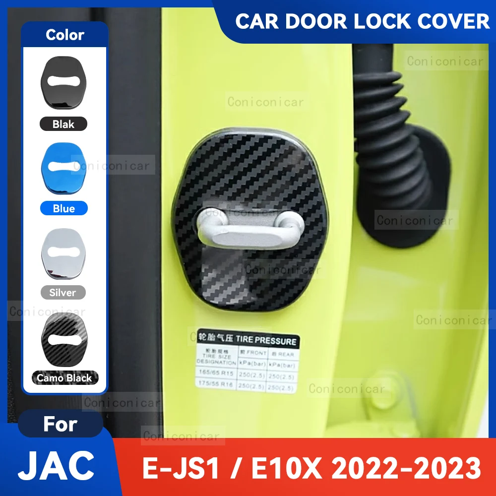 For JAC E-JS1 E10X 2022 2023 EJS1 Auto Car Door Lock Buckle Cover Anti Rust Protect Stainless Steel Accessories Decoration