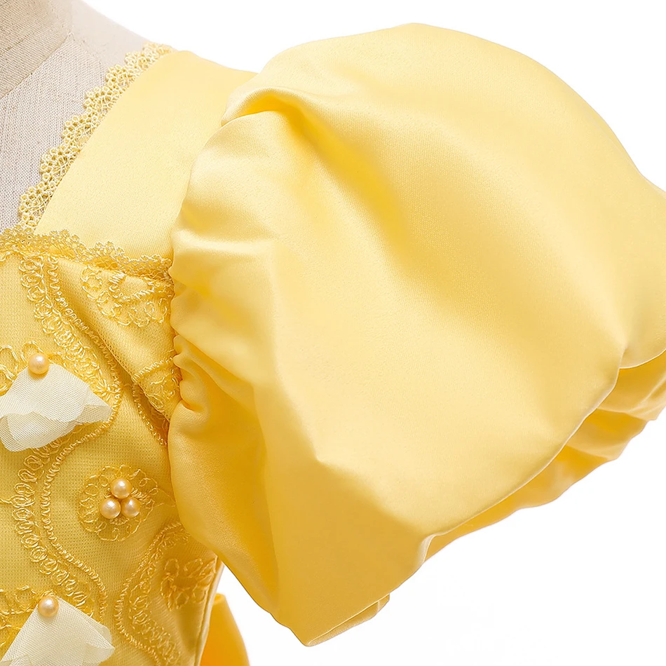 Disney Princess Belle Dress Girls Party kostium na Halloween dla dzieci boże narodzenie urodziny kwiat piękna i bestia fantazyjne przebranie