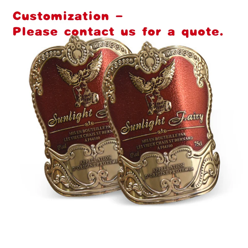 

custom.Antique Modern Custom Metal Stickers 25mm Printed Aluminum Labels Red Wine Perfume Plated Pewter Nameplates Paintings