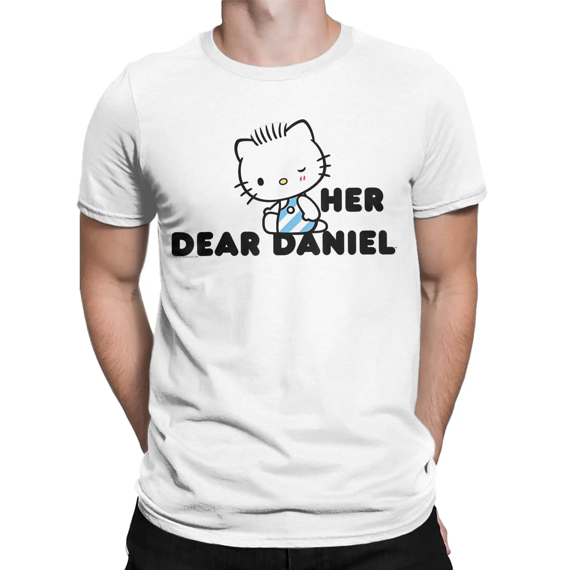 Men Hello Kitty and Dear Daniel Couples T Shirt Valentine's Day Cotton Clothes Funny Short Sleeve O Neck Tee Original T-Shirt