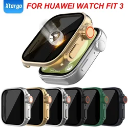 PC+Tempered Glass Change To Ultra Case for Huawei Watch Fit 3 Privacy-Proof Full Coverage Protective Bumper Case for Huawei Fit3