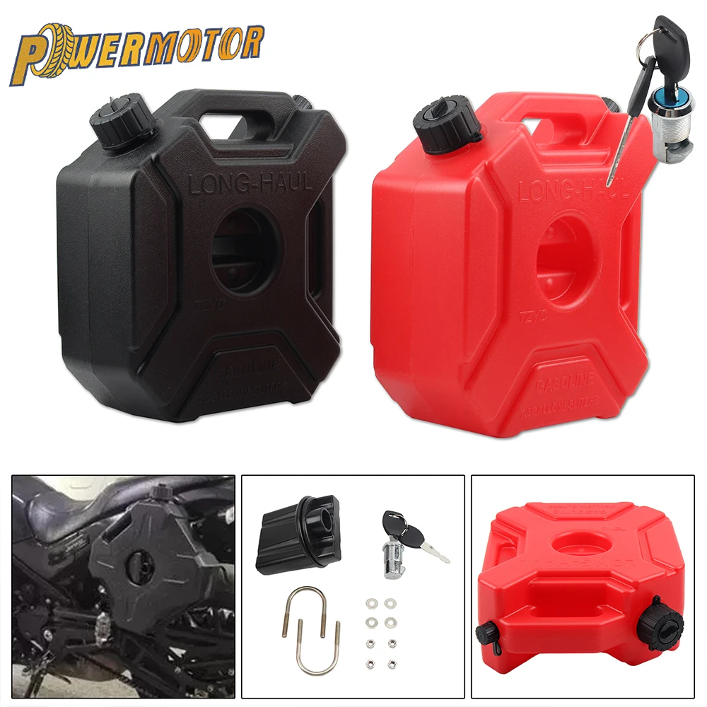 5L Portable Plastic Cans Gas Fuel Tank Motorcycle Accessories Emergency Backup SUV ATV Petrol Diesel Storage Gas Tank with Lock