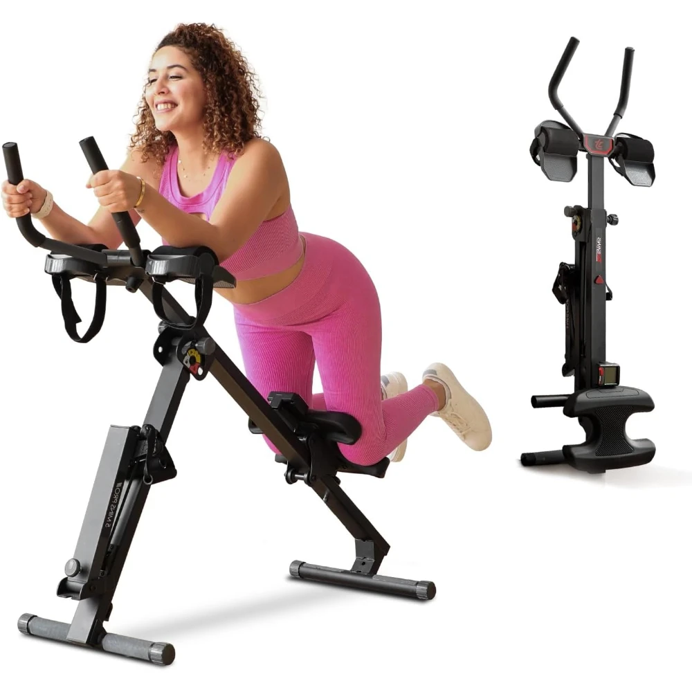 

Гребной тренажер 3-в-1 с тренажером для пресса и эспандерами, складное оборудование для комплексных тренировок всего тела для домашнего спортзала