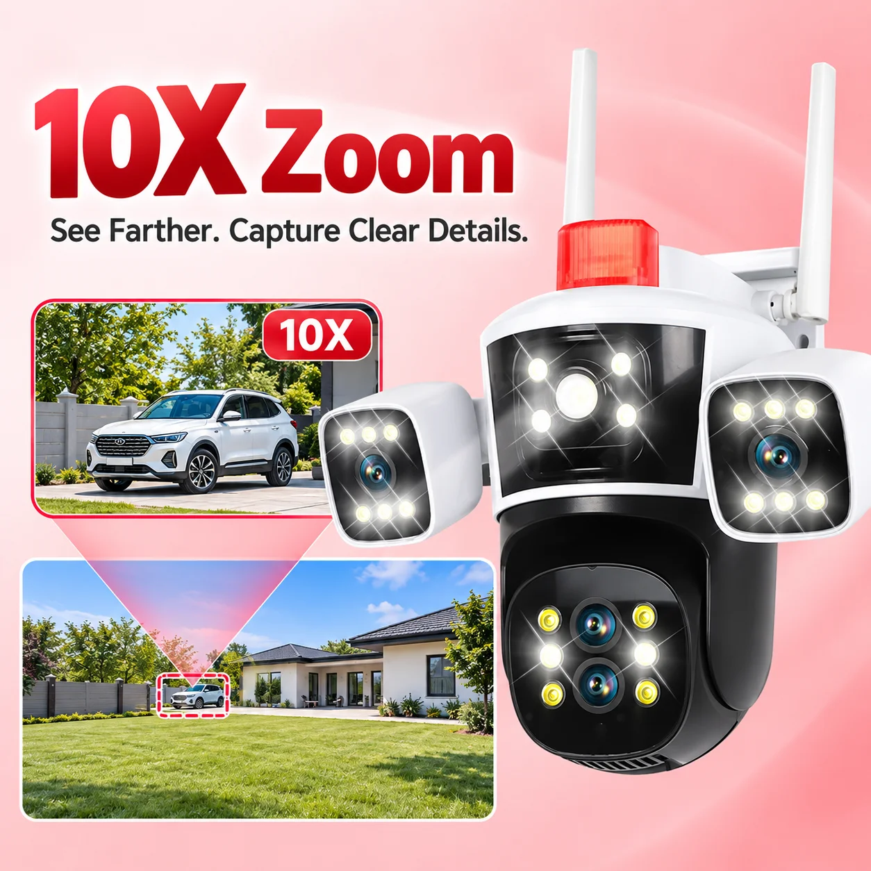 10X 4K 15MP Zewnętrzna Kamera – Home Security Flood Lights recenzja i cena