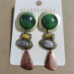 2026 New Indian Ethnic Vintage Statement Dangle Earrings Women Bohemian Baroque Retro Resin Hanging Earrings Lady Jewelry