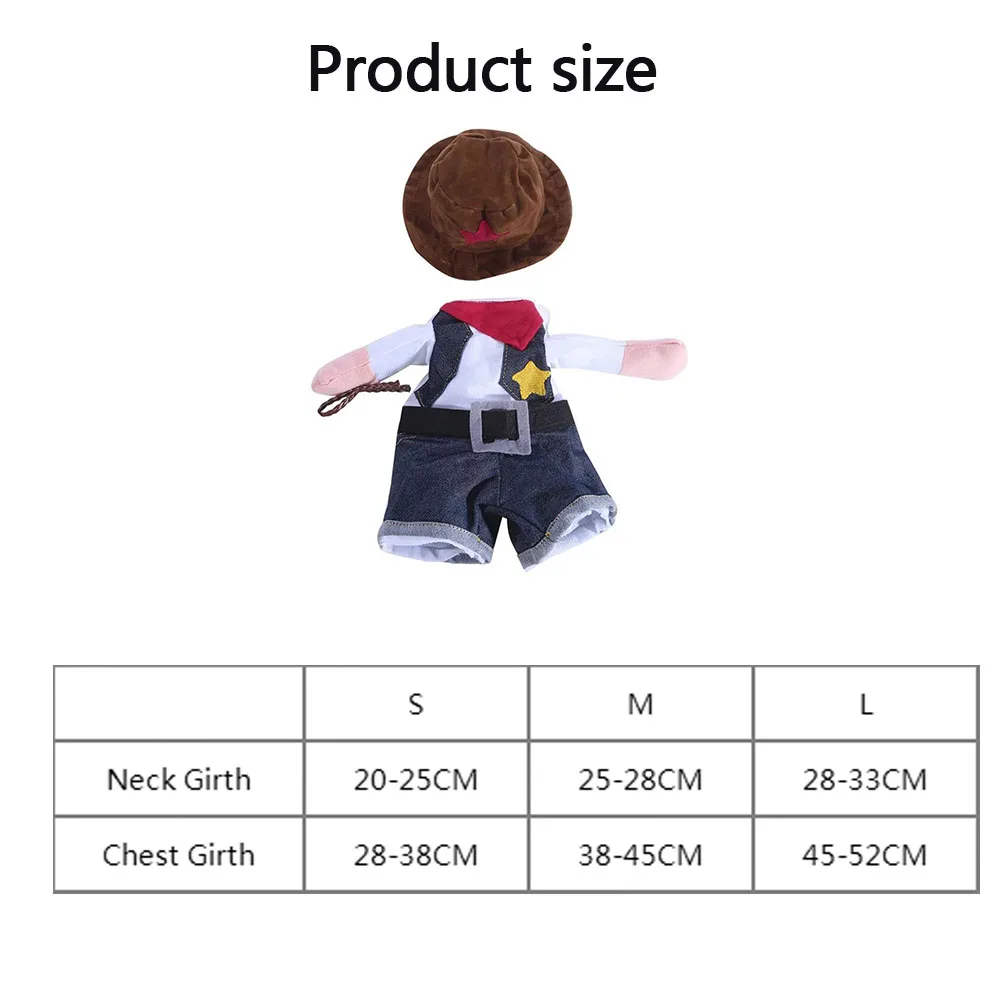 Pet Dog Cat Costume Cowboy Jeans Hoodie Shirts Halloween Costume Jumpsuit Puppy Clothes Funny Coat Cosplay Dressing Up Cat Party