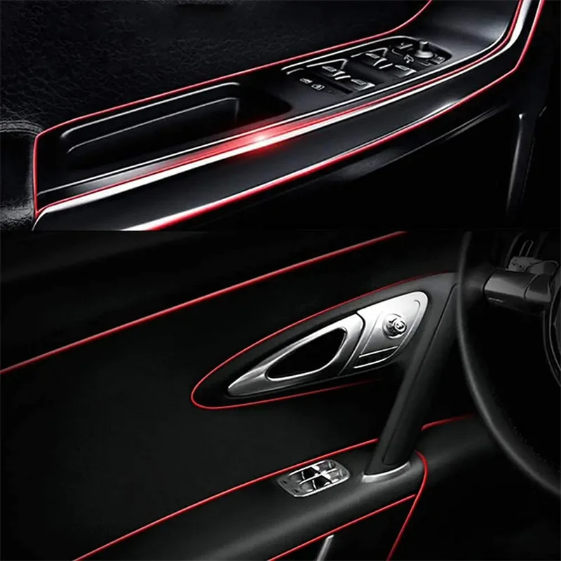 Car Interior Decoration Line Trim Door Center Console Gap Instrument Panel Decorative Line Chrome Glitter Modification Supplies