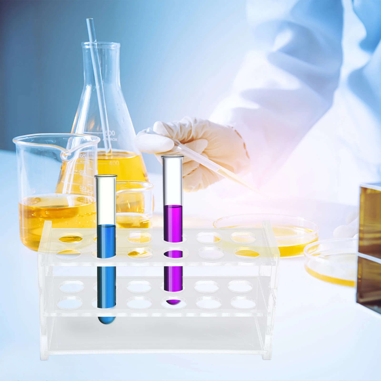 

1pc 16Mm Test Tube Rack Pmma Plastic Holder Laboratory Stand 12-Hole Empty Organizer For Lab Tools Storage