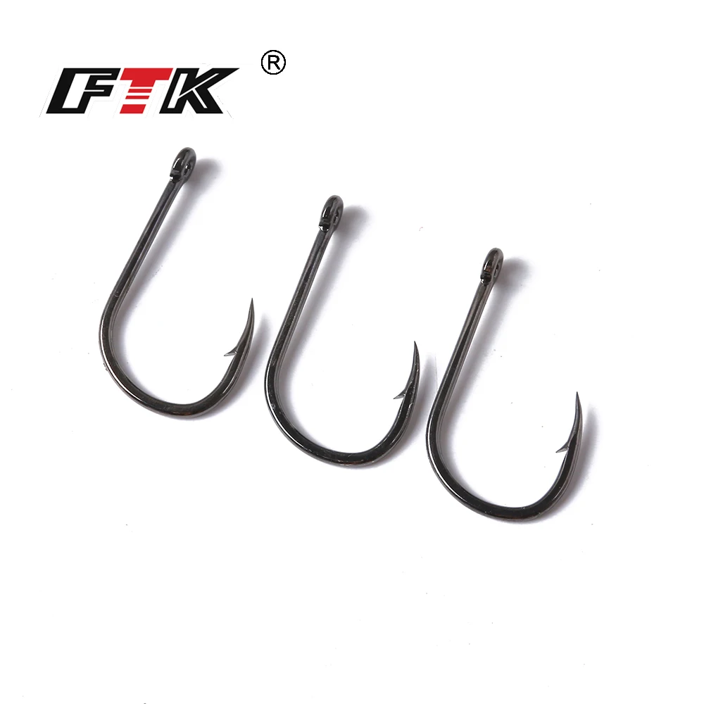 FTK 80pcs ISEAMA Fishing Hooks Set High Carbon Steel Barbed With Eye 3-14# Single Circle Carp Hook From Japan for Fishing Tackle