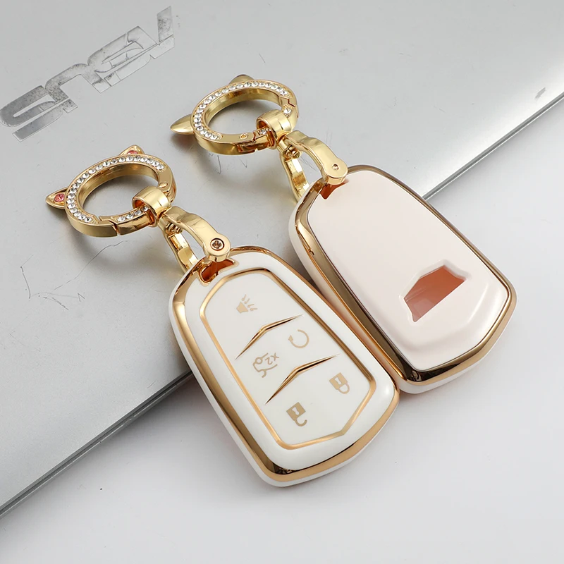 Для Cadillac ATS CT6 CTS DTS XT5 Escalade ESV SRX STS XTS ELR 2014 - 2018 ТПУ Смарт-брелок для автомобиля брелок для ключей