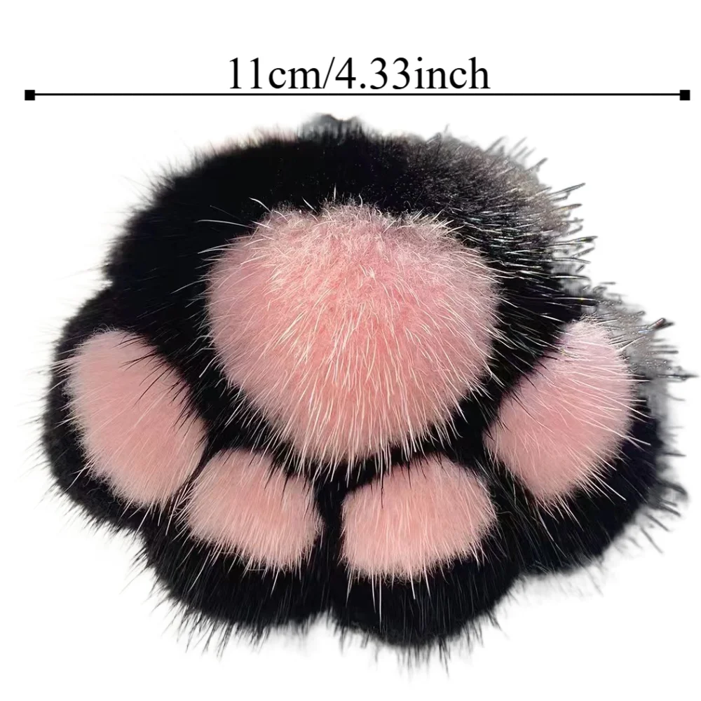 ตุ๊กตาสัตว์ Cat's Paw Fur พวงกุญแจ Love Pompom Cat's Paw ตุ๊กตาพวงกุญแจ Kawaii Furry ตุ๊กตา Plush Cat's Paw จี้