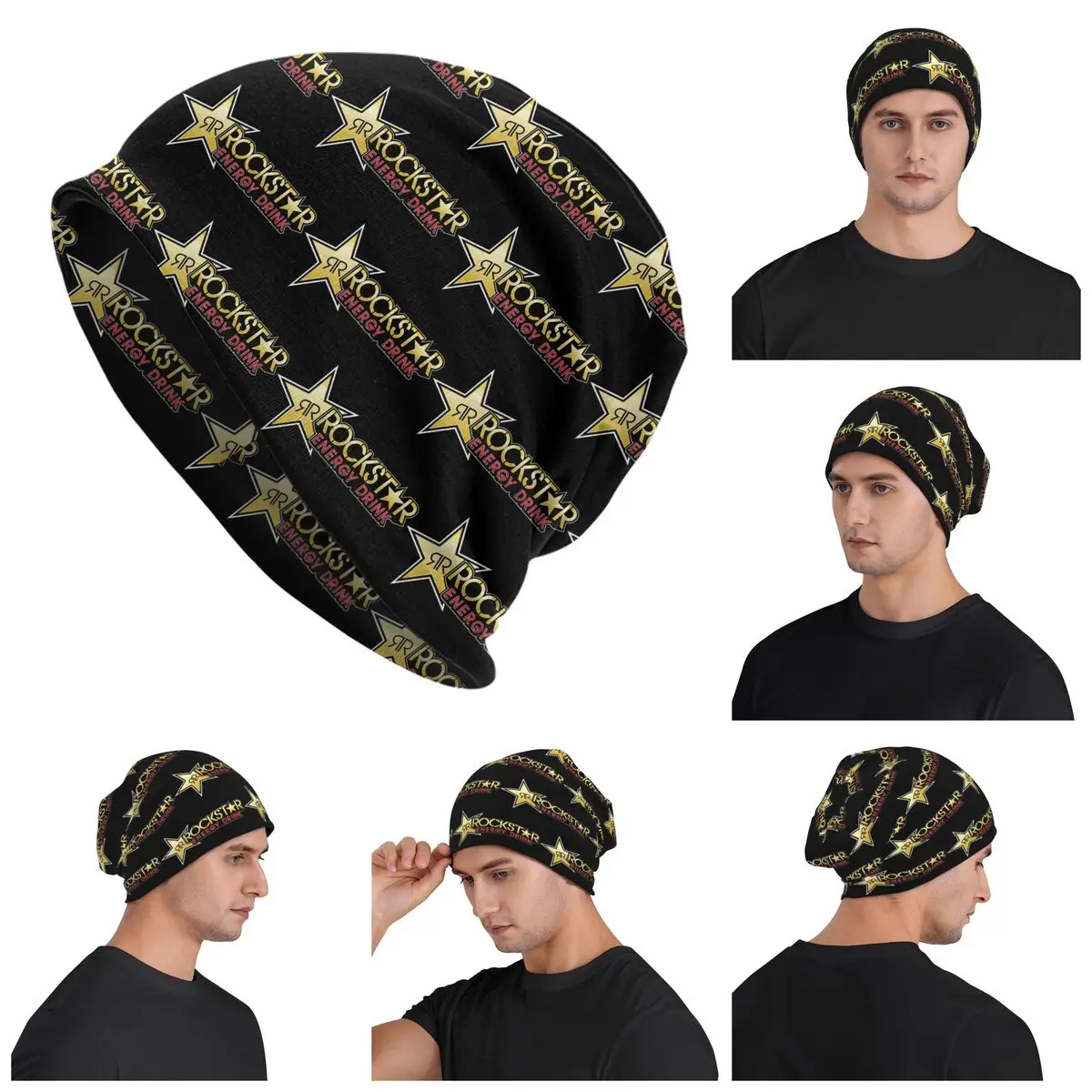 

Rockstar Energy Drink теплая вязаная шапка модная шапка-капот осень-зима уличные шапки шапки для взрослых унисекс