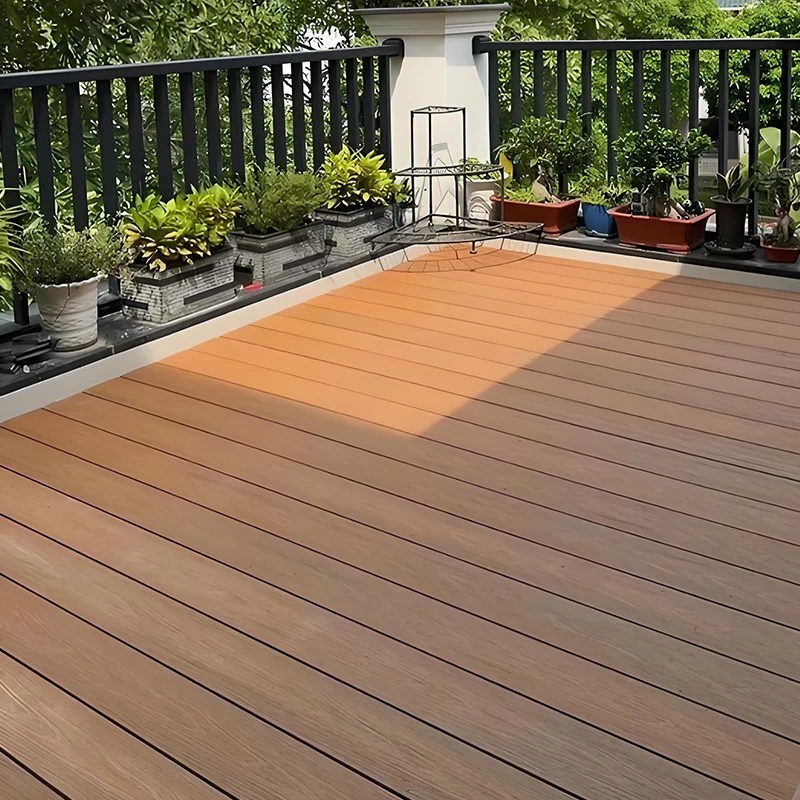 

Modern Design Decking Wood Grain Waterproof Aluminum Polymer Elastic Materials for Garden Hot Sale Outdoor Floor Decking