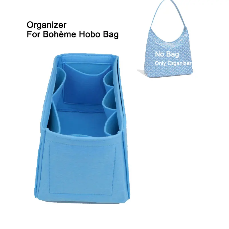Bag Organizer Insert For Go yard Bohème Hobo 42x15x27cm , Inner Pouch Purse Liner Lining Shaper Fit Boheme Bag