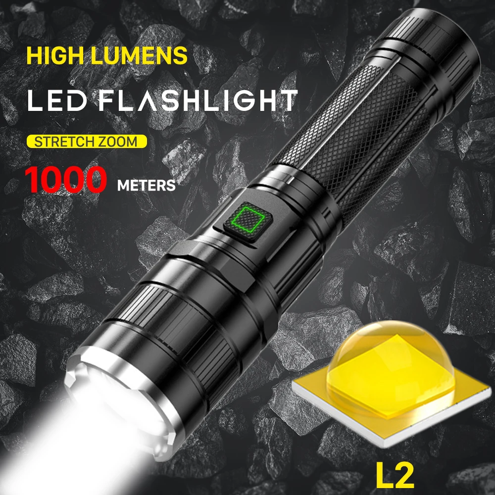 

High Lumens 30W LED Flashlight Type C USB Rechargeable Flash Light Zoomable Tactical Torch Lantern Powerful Hand Lamp Camping