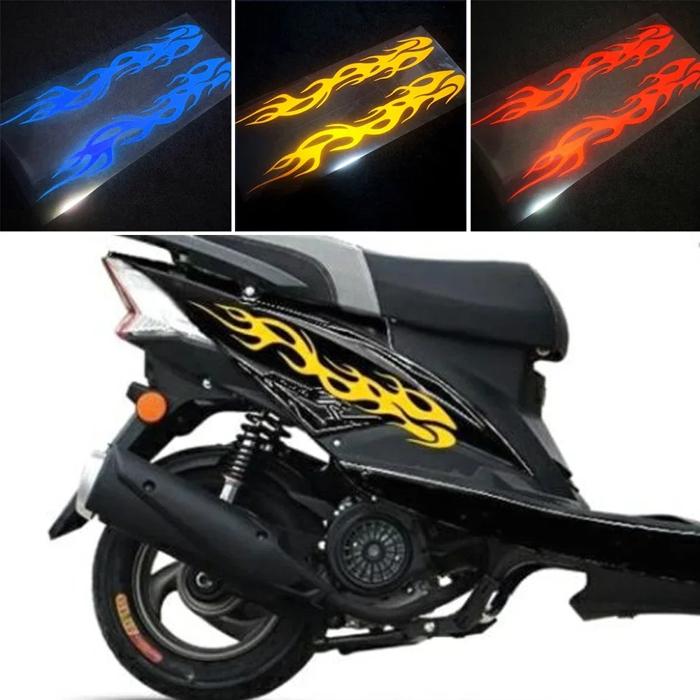 

2Pcs Interesting Waterproof Flame Shape Waterproof Decals Reflective Flame Stickers Car Sticker Decals Motorcycle Accessories