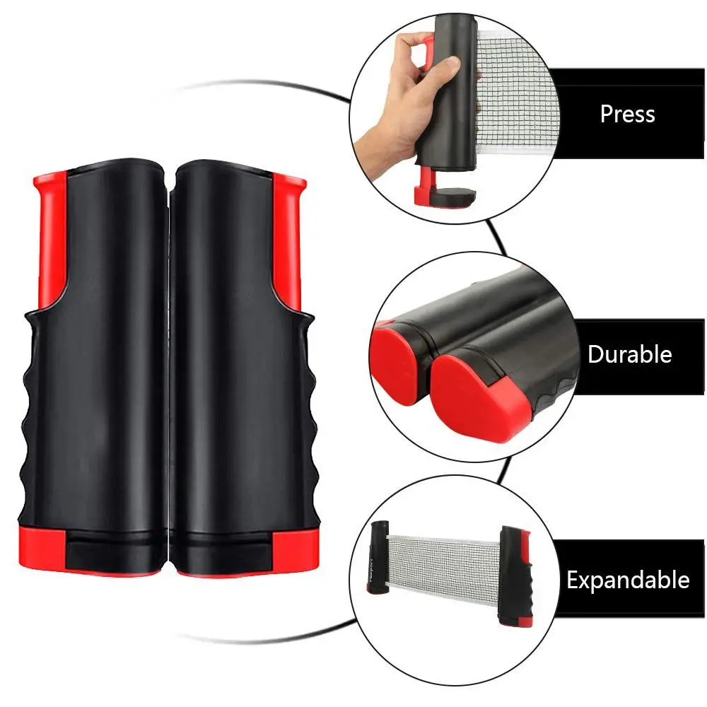 Retractable Net Ping Pong Net Frame Set Carry Bag Complete Accessories Table Tennis Set Easy Setup Design Lightweight