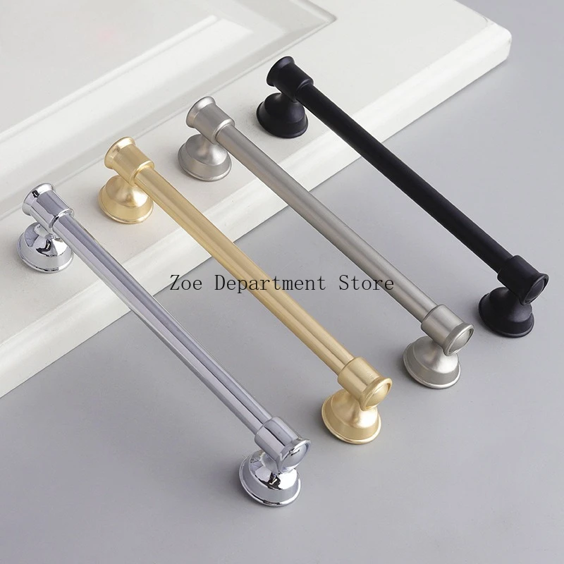 Simple gold copper brushed cabinet door drawer cabinet wardrobe instrument hardware accessories handle hand in hand