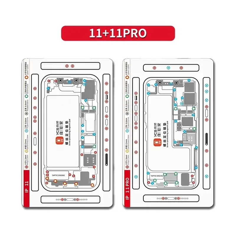 YCS Double-Sided Magnetic Mat for Phone Repair - Precision Screw Positioning Pad with Memory Foam for iPhone 15 Pro Max/15/14