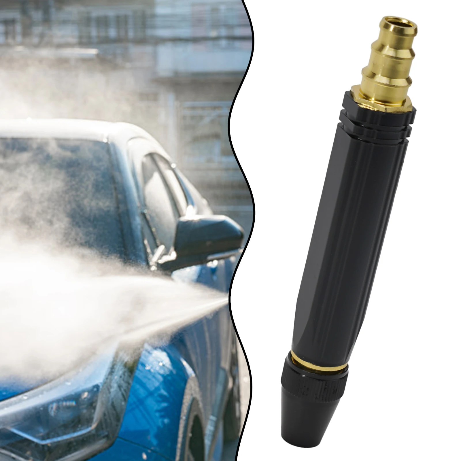 Car Washing Nozzle For Garden Hose With Aluminum Alloy Construction And Precision Threaded Sealing For Strong Water Flow